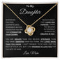 To My Daughter Necklace Gift From Mom, Necklace Gift From Dad, Daughter Gift, Inspirational Strength Gift, Daughter Necklace, Love Knot, 14k Sentimental Gift